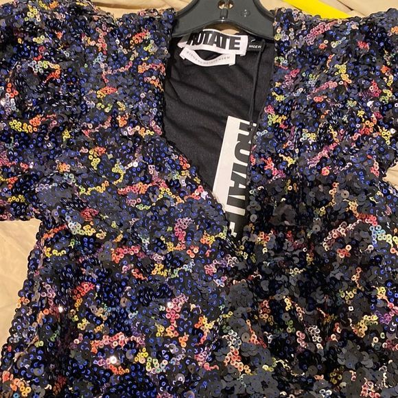 ROTATE Frida Sequin Wrap Front Dress - Picture 5 of 7